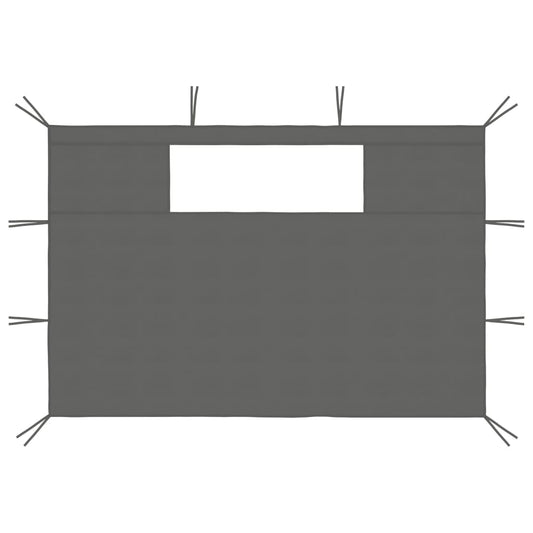 Pareti con Finestre per Gazebo 2 pz Antracite