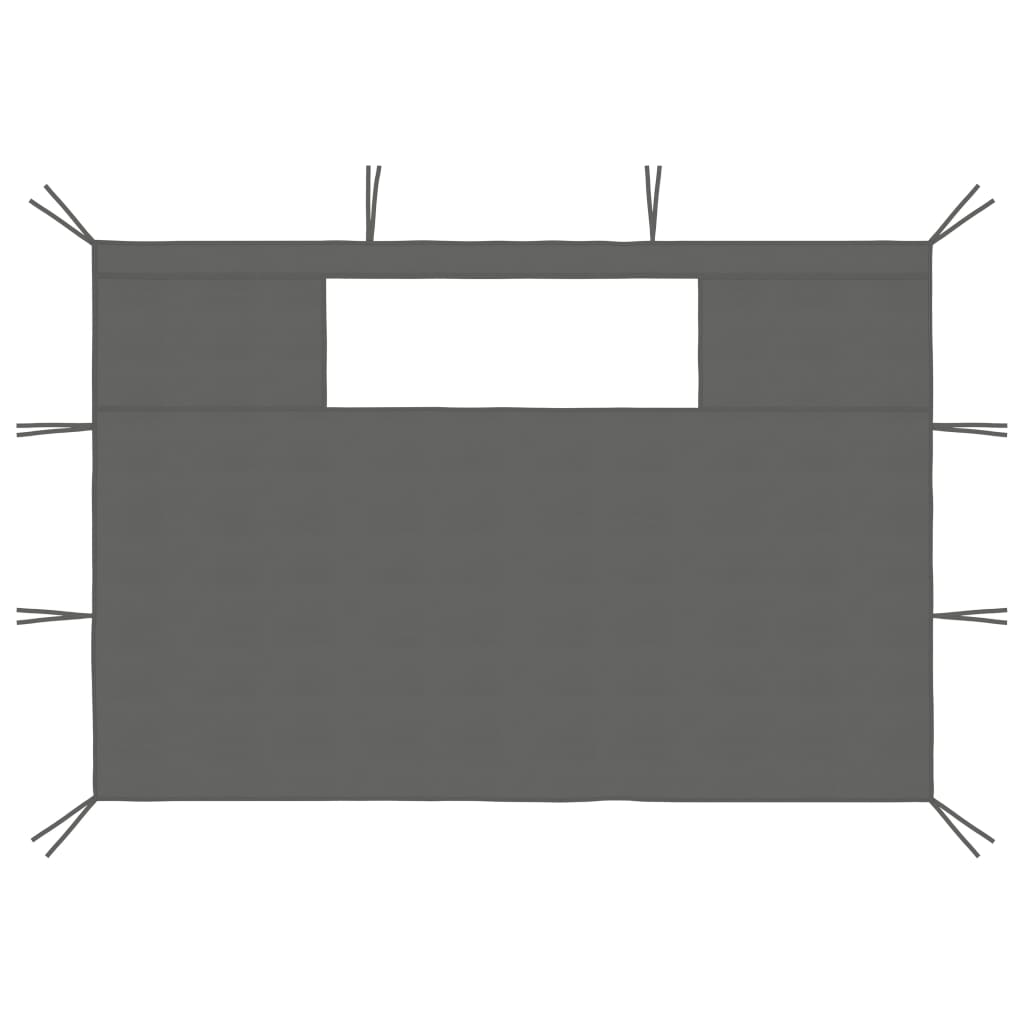 Pareti con Finestre per Gazebo 2 pz Antracite - homemem39