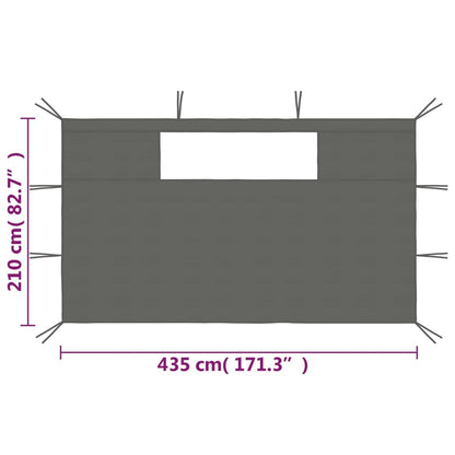 Pareti con Finestre per Gazebo 2 pz Antracite - homemem39
