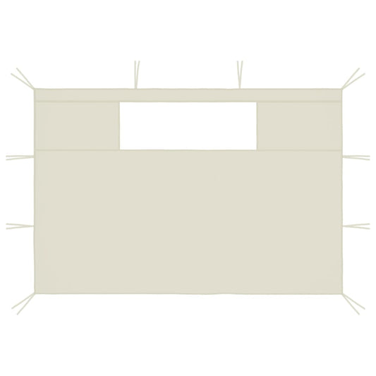 Pareti con Finestre per Gazebo 2 pz Crema