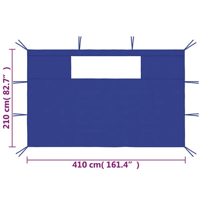 Pareti con Finestre per Gazebo 2 pz Blu | homemem39