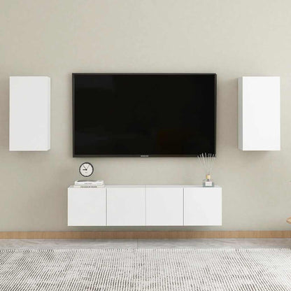 White TV stand 30.5x30x60 cm in multilayer wood