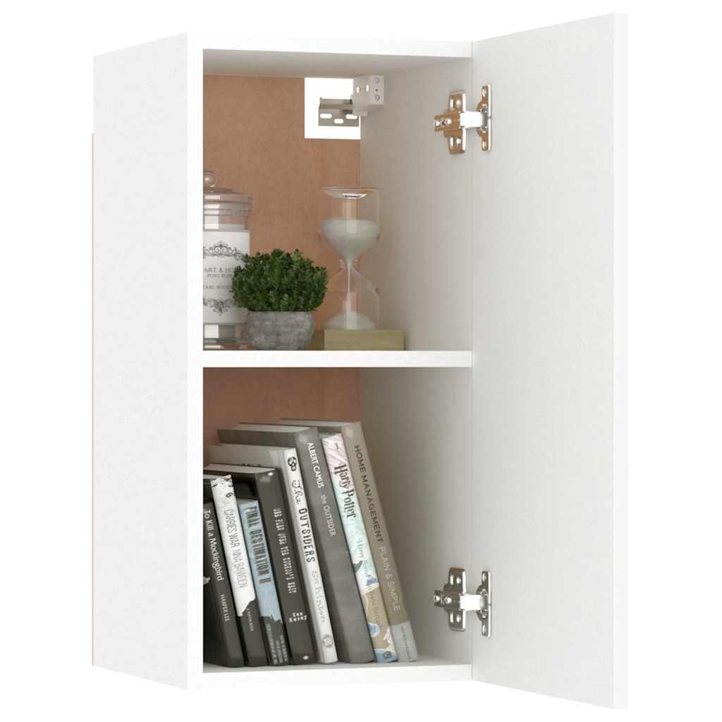 White TV stand 30.5x30x60 cm in multilayer wood