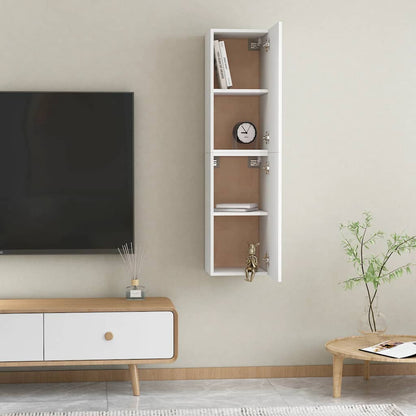 Mobili TV Bianchi 2 pz 30,5x30x60 cm in Legno Multistrato