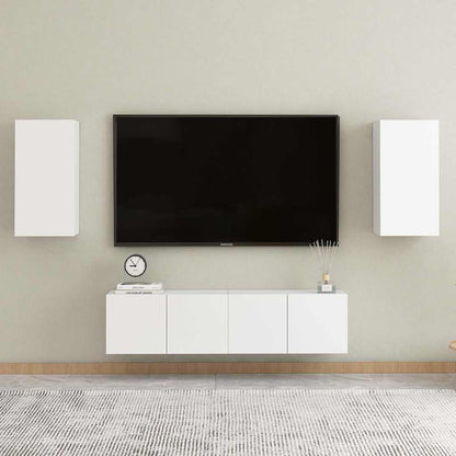 Mobili TV Bianchi 2 pz 30,5x30x60 cm in Legno Multistrato