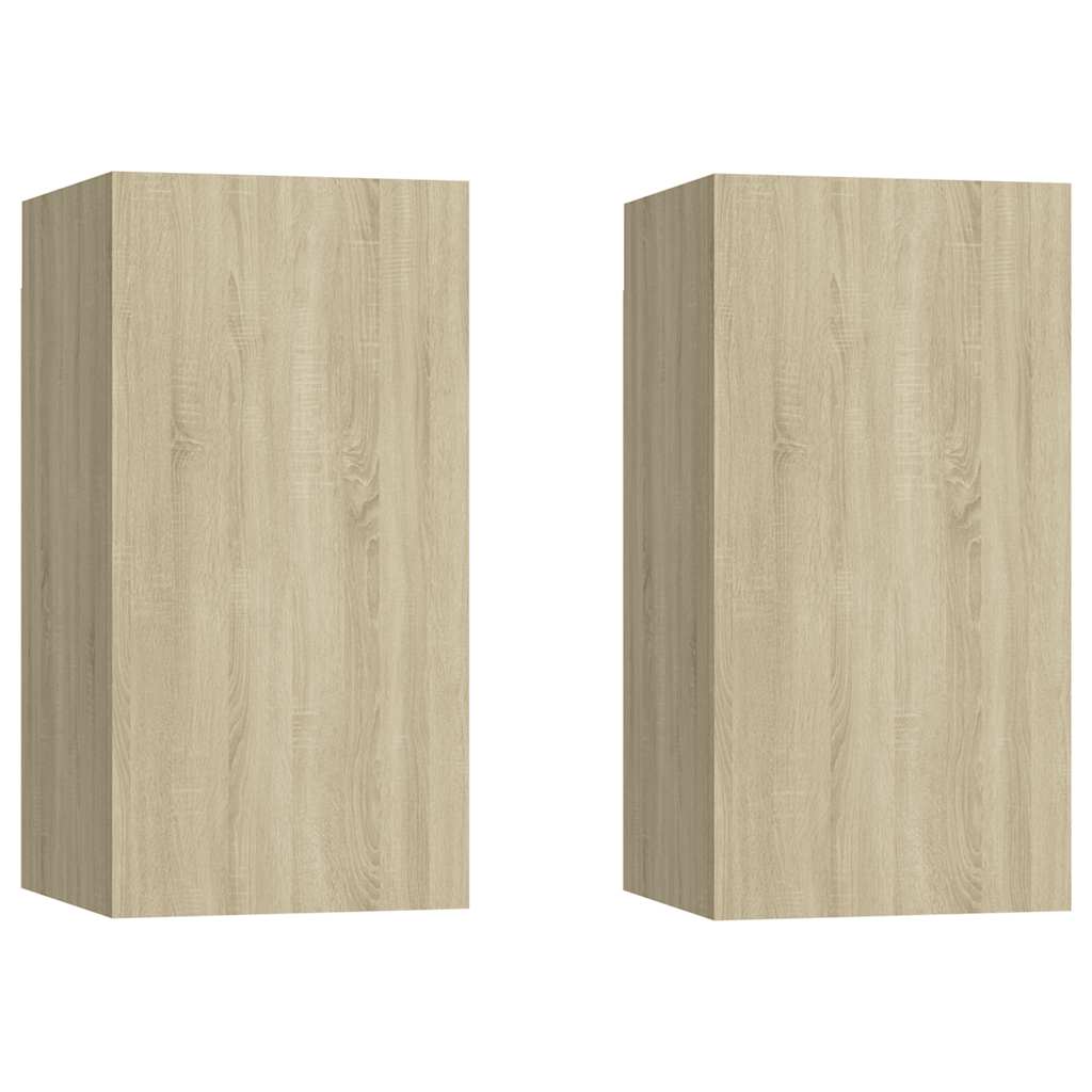 Mobili TV 2pz Rovere Sonoma 30,5x30x60 cm in Legno Multistrato