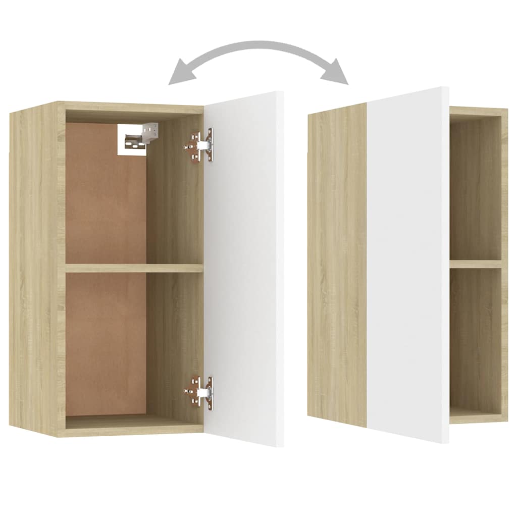 Mobile TV Bianco Rovere Sonoma 30,5x30x60 cm Legno Multistrato - homemem39