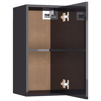 Mobili TV 2pz Grigio Lucido 30,5x30x60 cm Legno Multistrato