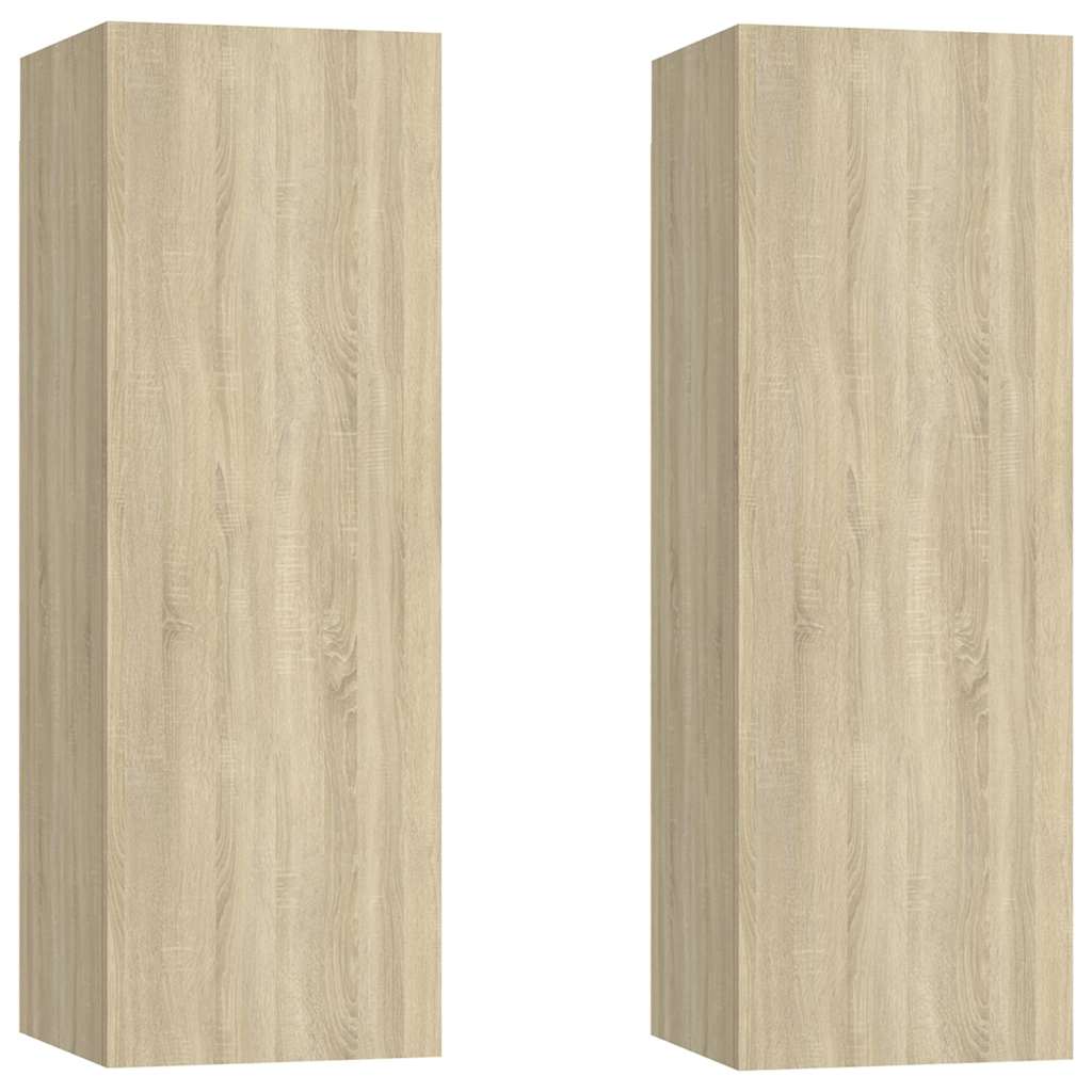 Mobili TV 2pz Rovere Sonoma 30,5x30x90 cm in Legno Multistrato