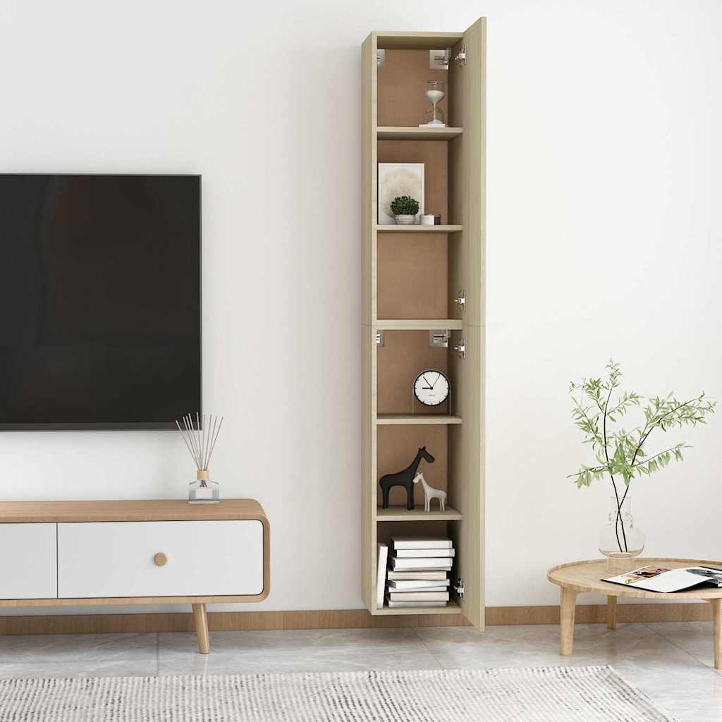 Mobili TV 2pz Rovere Sonoma 30,5x30x90 cm in Legno Multistrato