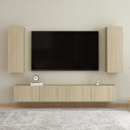 Mobili TV 2pz Rovere Sonoma 30,5x30x90 cm in Legno Multistrato