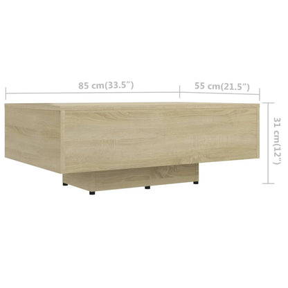 Tavolino da Salotto Rovere Sonoma 85x55x31cm Legno Multistrato | homemem39