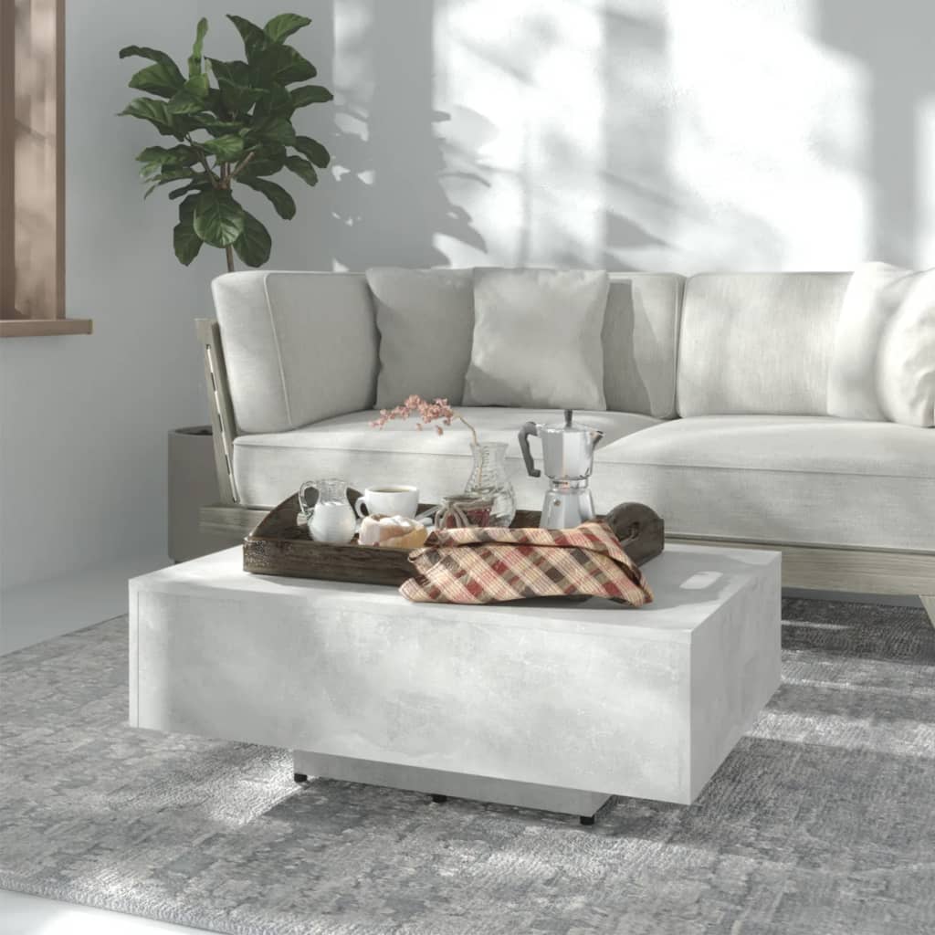 Tavolino Salotto Grigio Cemento 85x55x31 cm Legno Multistrato | homemem39
