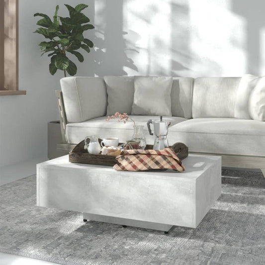 Tavolino Salotto Grigio Cemento 85x55x31 cm Legno Multistrato | homemem39