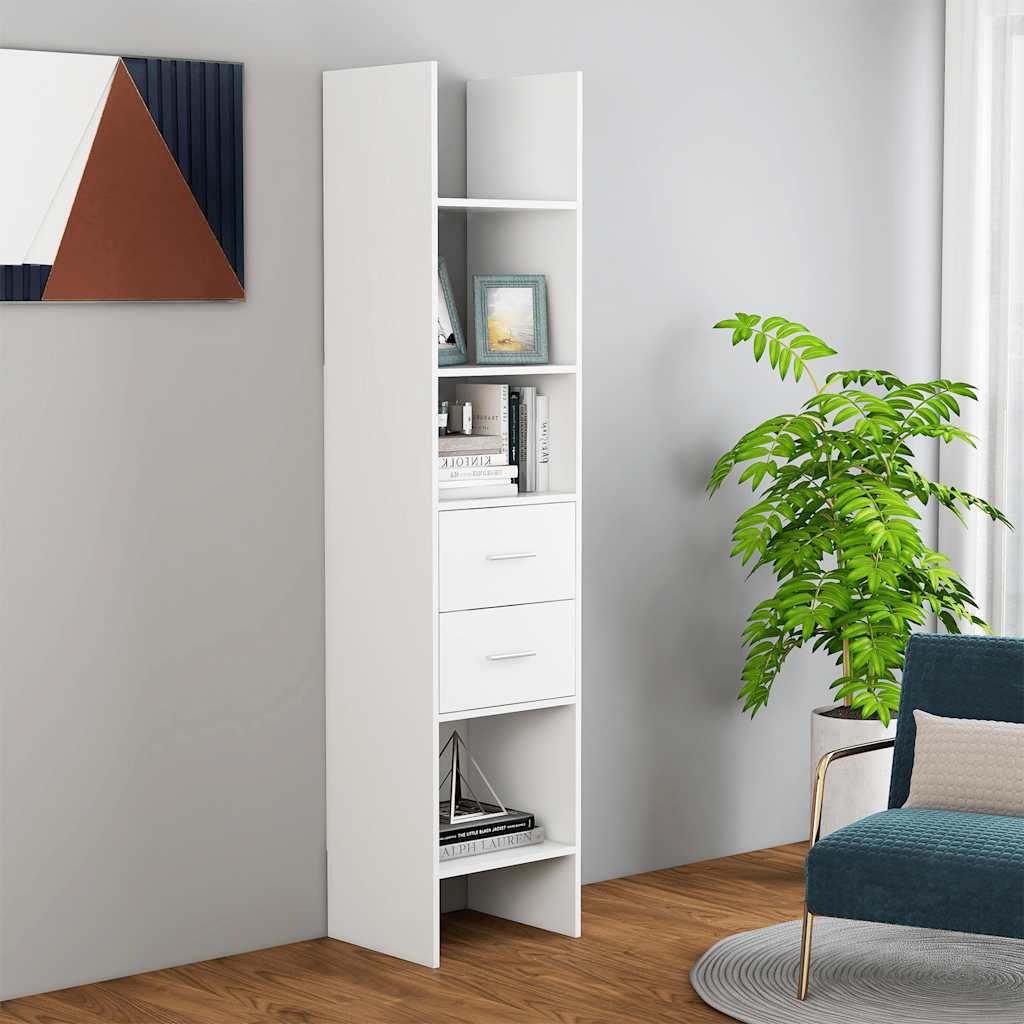 Libreria Bianca 40x35x180 cm in Legno Multistrato | homemem39
