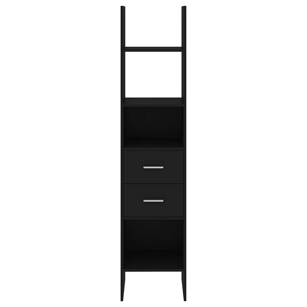 Libreria Nera 40x35x180 cm in Legno Multistrato