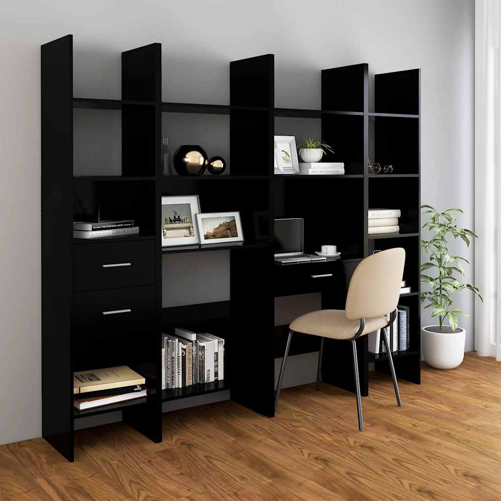 Libreria Nera 40x35x180 cm in Legno Multistrato | homemem39