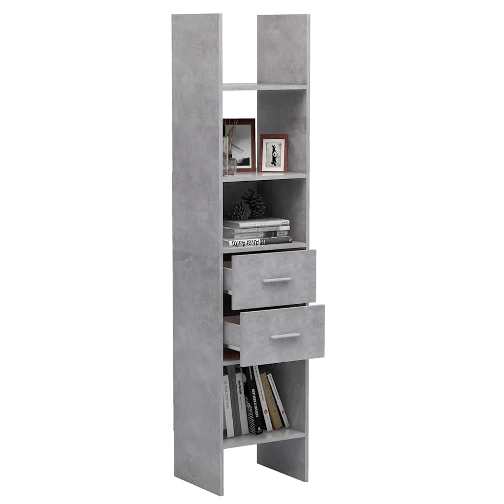 Libreria Grigio Cemento 40x35x180 cm in Legno Multistrato | homemem39