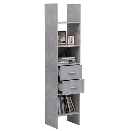 Libreria Grigio Cemento 40x35x180 cm in Legno Multistrato | homemem39