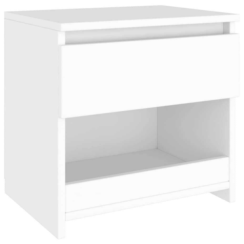 Comodino Bianco 40x30x39 cm in Legno Ingegnerizzato - homemem39