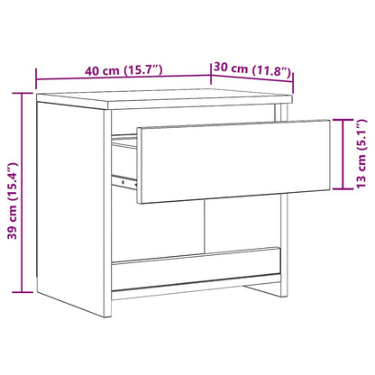 Comodini 2 pz Bianco 40x30x39 cm in Legno Ingegnerizzato - homemem39
