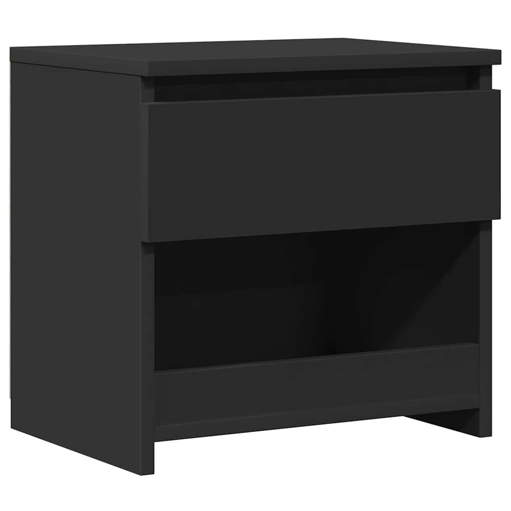 Comodino Nero 40x30x39 cm in Legno Multistrato - homemem39