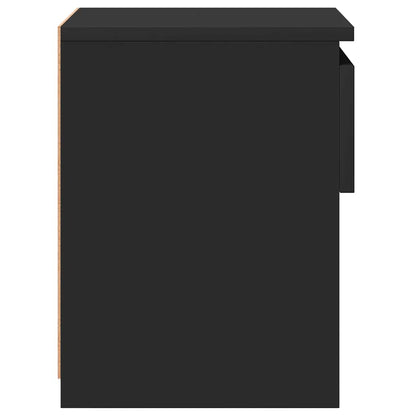 Comodino Nero 40x30x39 cm in Legno Multistrato