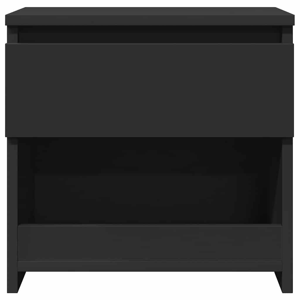 Comodino Nero 40x30x39 cm in Legno Multistrato - homemem39