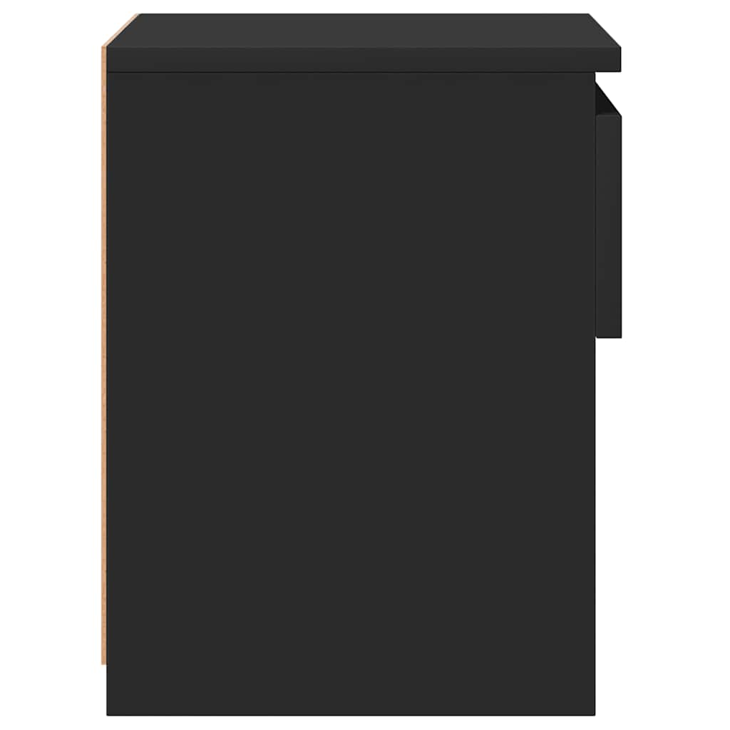 Comodino Nero 40x30x39 cm in Legno Multistrato - homemem39