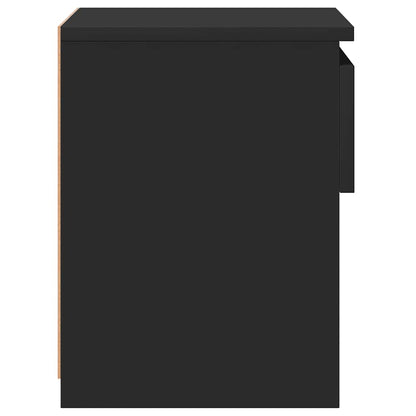 Comodino Nero 40x30x39 cm in Legno Multistrato - homemem39