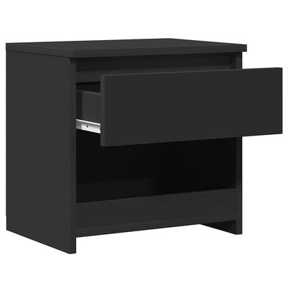 Comodino Nero 40x30x39 cm in Legno Multistrato - homemem39