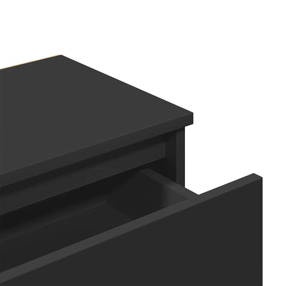 Comodino Nero 40x30x39 cm in Legno Multistrato - homemem39