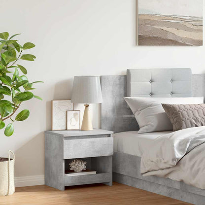 Comodino Grigio Cemento 40x30x39 cm in Legno Multistrato - homemem39