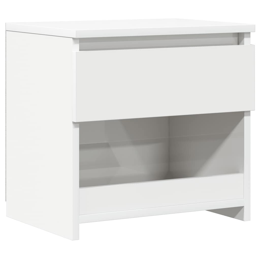 Comodino Bianco Lucido 40x30x39 cm in Legno Multistrato - homemem39