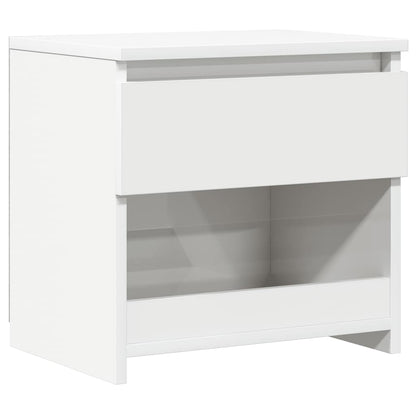 Comodino Bianco Lucido 40x30x39 cm in Legno Multistrato - homemem39