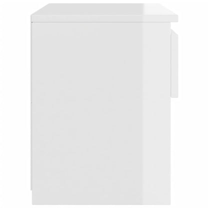 Comodini 2pz Bianco Lucido 40x30x39 cm in Legno Multistrato - homemem39