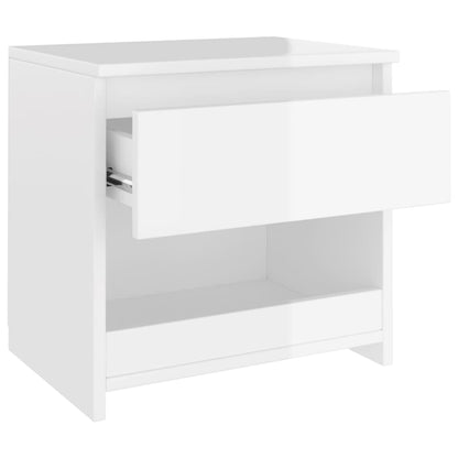Comodini 2pz Bianco Lucido 40x30x39 cm in Legno Multistrato - homemem39