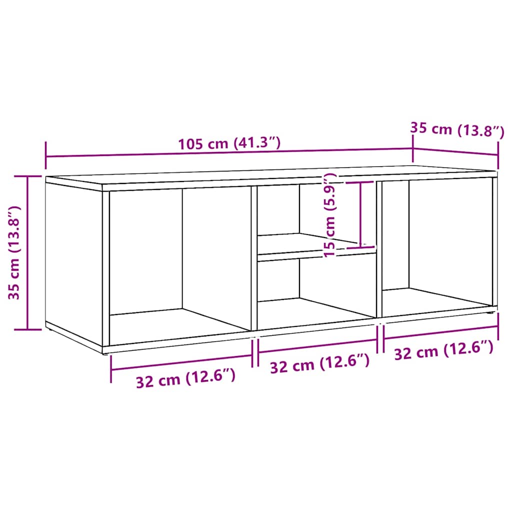 Scarpiera con Panchina Bianca 105x35x35 cm in Legno Multistrato