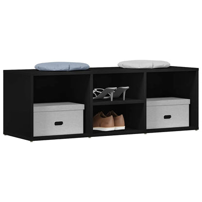 Panca Porta Scarpe Nera 105x35x35 cm in Legno Multistrato