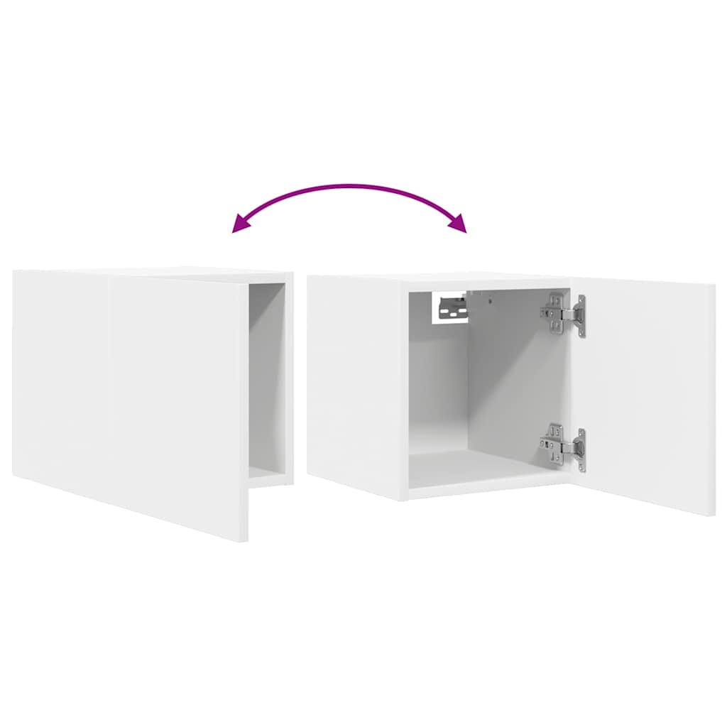Mobili Porta TV a Parete 2pz Bianchi 30,5x30x30 cm