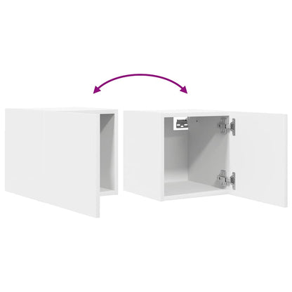 Mobili Porta TV a Parete 2pz Bianchi 30,5x30x30 cm