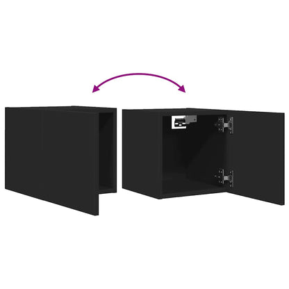 Mobili Porta TV a Parete 2pz Neri 30,5x30x30 cm - homemem39