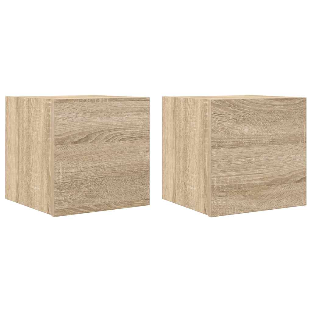 Mobili Porta TV a Parete 2pz Rovere Sonoma 30,5x30x30 cm - homemem39