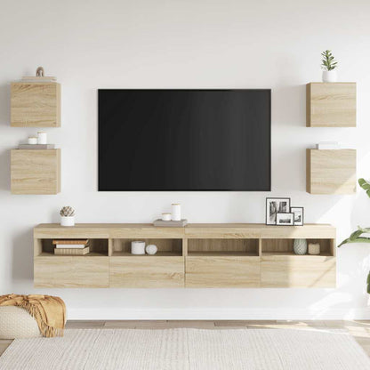 Mobili Porta TV a Parete 4pz Rovere Sonoma 30,5x30x30 cm