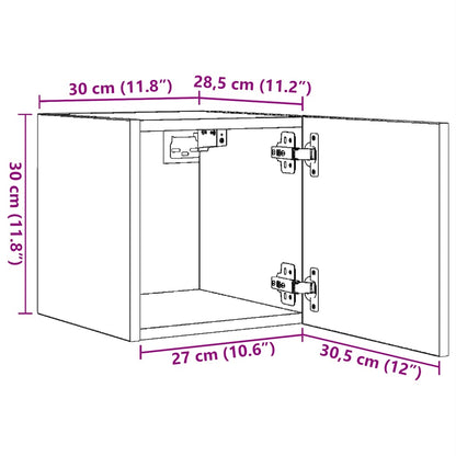 Mobile Porta TV a Parete Grigio Cemento 30,5x30x30 cm - homemem39