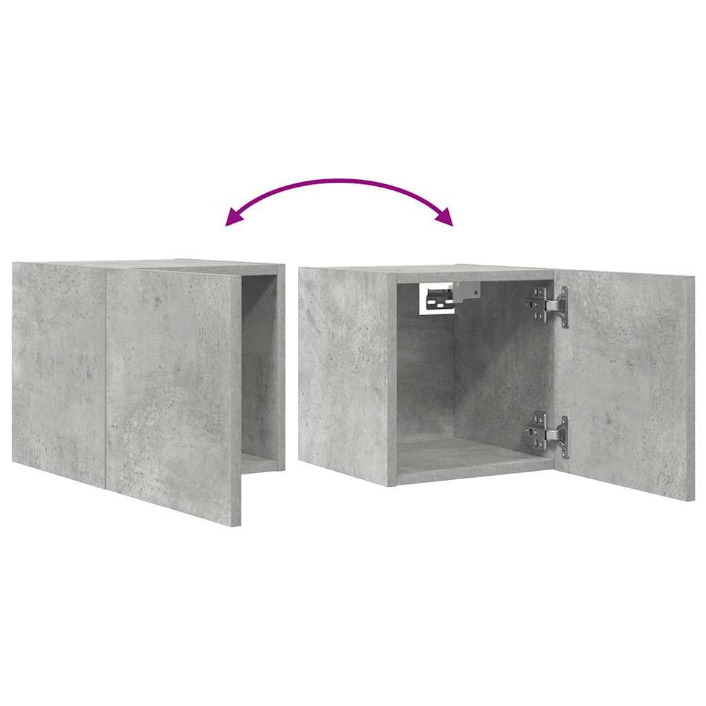 Mobili Porta TV a Parete 2pz Grigio Cemento 30,5x30x30 cm - homemem39