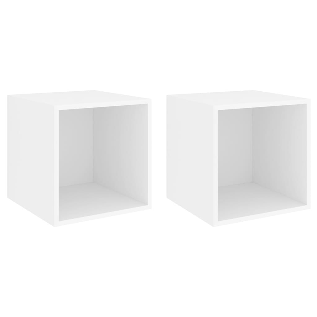 Mobili a Muro 2pz Bianchi 37x37x37 cm in Legno Multistrato | homemem39
