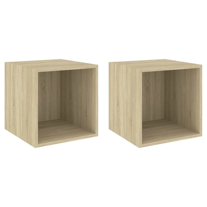 Mobili a Muro 2pz Rovere Sonoma 37x37x37 cm Legno Multistrato | homemem39