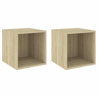 Mobili a Muro 2pz Rovere Sonoma 37x37x37 cm Legno Multistrato