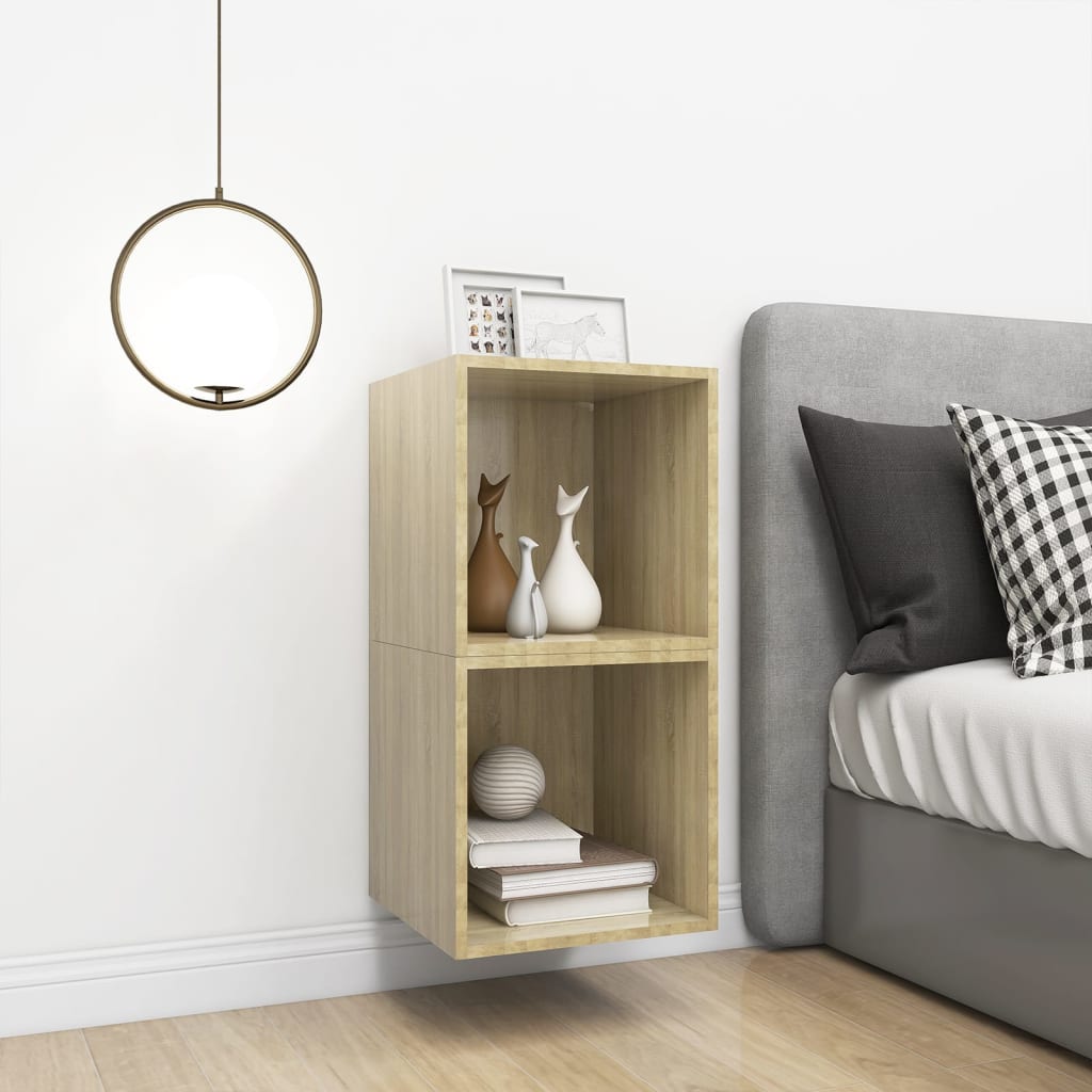 Mobili a Muro 2pz Rovere Sonoma 37x37x37 cm Legno Multistrato | homemem39